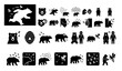 © arthub Tokyo - Bear and Beehive Icon Set, Wild Animal Silhouette Collection for Graphic Design Projects