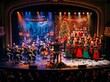 © Surada - Theatrical holiday concert stage, Halloween Finale and Merry Christmas Begins performance, orchestra and choir on theater stage