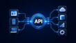© Ribas_ProductPro - API application programming interface integration concept connecting software, mobile apps, databases, and cloud services seamlessly.
