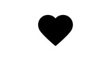 Simple black heart shape icon