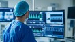 © Photo18@desing - Healthcare Specialist Monitoring Wearable Biosensor Data Prev Medical Monitoring System Scene, advanced medical technology, AI diagnostic innovation, connected digital healthcare