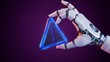 © ALLAH - Robotic hand holding a warning symbol for artificial intelligence and digital technology risks