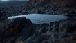 © ODHIAZHAR - Modern Solar Panel Array in Barren Volcanic Landscape for Sustainable Energy