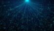 © Graphics River  - Abstract digital network data stream background with glowing blue nodes