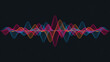 © ROWSHONARA - Abstract multi colored audio wave lines on dark atmospheric background