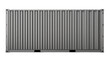 © Maria - Gray corrugated metal shipping container, isolated on transparent background