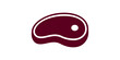 © 扁平化图标  - Dark maroon steak meat icon for restaurant menu or grocery marketing.