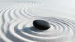 © BlackBridge Media - Zen Garden with Black Pebble and Raked White Sand