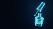 © Tabinda - Digital nail polish brush wireframe holographic beauty concept with hologram wireframe technology abstract futuristic innovation communication particle