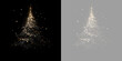 © Светлана Гончаренко - Shining Christmas tree silhouette composed of golden sparkles and bokeh. Sparkling holiday light overlay on transparent background