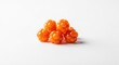 © Febz - Fresh golden cloudberries artfully placed on a minimalist white backdrop, highlighting the rare wild fruit used in gourmet sweet desserts, culinary, plant, natural