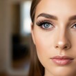 © Wijaya - Close up portrait of a young woman with blue eyes and makeup.