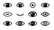 © Kapilbiswas - Set of various eye icons and human vision symbols in black and white style