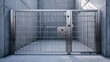 © decorator - Modern security gate blends technology and design ensuring safety with sleek stainless steel innovation