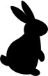 © easy_jerry - Sitting Black Bunny Rabbit Silhouette Vector Icon 토끼 실루엣 일러스트