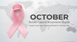 © Abida - October breast cancer awareness month pink ribbon world map background