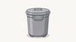 © Karom - Grey plastic trash can with lid isolated on white background