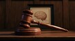 © oksa_studio - Gavel and judge sound block with a brain anatomy illustration on a dark wood wall