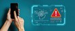 © Tech_Lab - Person using smartphone with ai warning digital interface