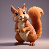 Model 3D szczegółowo odwzorowanej wiewiórki