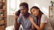 © Aurora Aesthetics - Job loss difficult news emotional support couple unemployment phone stress shows a worried man taking a call at home as his partner comforts him during a career setback and financial uncertainty