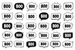 © Cealv - A collection of black and white vector speech / text bubbles with 'boo' text in various comic styles, perfect for halloween frights and spooky expressions on a clean white background / transparent
