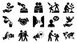 © al - Set of Icons Representing Kindness, Charity, Unity, Support, and Peace