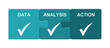 © kebox - Data, Analysis, Action - Puzzle Button aus 3 Teilen