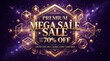 © Tonmoy - Cosmic glow with golden frames for sale. Eye-catching sale banner design with vibrant colors and celestial theme.