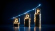 © bagus - GDP Economic Growth And Financial Progress Concept With Rising Coin Stacks And Arrow