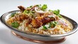 © Wajat Culture  - Chicken Biryani with Spices and Garnish on Platter