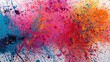 © Holo Frame - Abstract Colorful Paint Splashes on White Background