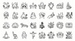 © S.- KING - Beauty salon spa and self care thin line icon pack with esthetics wellness and natural therapy symbols