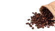 © Hanna - Spilled roasted brown aromatic coffee beans from sack isolated on transparent background
