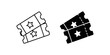 ©  شفافة خلفية - Movie tickets with stars for entertainment and cinema entry concepts.
