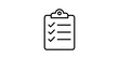 ©  图像 - Black outline clipboard checklist icon with check marks and lines.