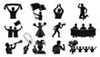 © Afsana Akter - Crowd Icons Set with Cheering, Waving, and Celebrating Figures
