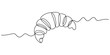© Bisawjit - Fresh buttery croissant pastry drawn in a continuous single line art style illustration