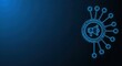 © Moon Guy - Digital Marketing Loudspeaker Icon Connected by Network Lines on a Dark Blue Background