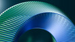 © ilham - Futuristic 3D abstract blue and green geometric curved structure. Ideal for modern tech wallpaper, digital banner, UI design, background, presentation, and creative cover art