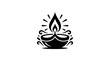 © Vincentiafranzeska - Bold black diya lamp with decorative flame accents.