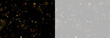 © ikril - Scattered warm golden bokeh lights with soft glowing circles on black and transparent backgrounds on transparent background