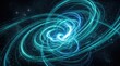 © mirna - Abstract space background with glowing blue light trails and galaxy particles