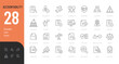 © Vectuz - Accountability line editable icons set. Vector collection of 28 corporate responsibility, compliance, audit, governance and transparency outline symbols isolated on transparent background.