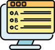 © anatolir - Computer monitor showing a quiz with different answer selections on the screen