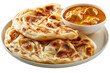 © Adrita - Delicious freshly cooked Malaysian roti canai with spicy curry dip on a white plate