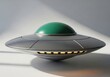 © Shahanara - Futuristic metallic flying saucer with glowing lights