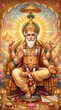 © Mrinal - Divine Golden Radiance of Lord Vishwakarma - Devotional Painting