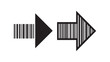 © MDALSHAFA - Geometric Arrow Icons with Barcode Striped Lines Pattern Design