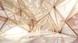 © Billuin - Intricate architectural golden triangular polygon structure with natural sunlight shining through architecture structure triangle geometric sunlight